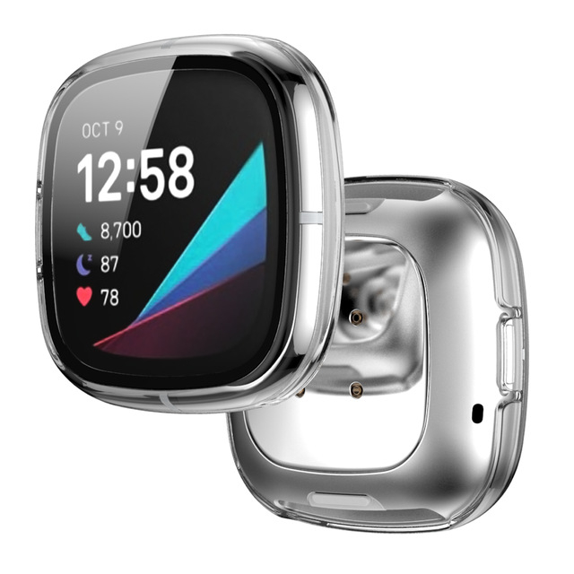 Fitbit Versa 3/4 apsauginis dėklas su integruota temperuota plėvele ir matinė PC