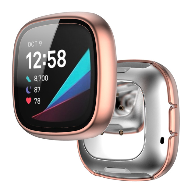 Fitbit Versa 3/4 apsauginis dėklas su integruota temperuota plėvele ir matinė PC