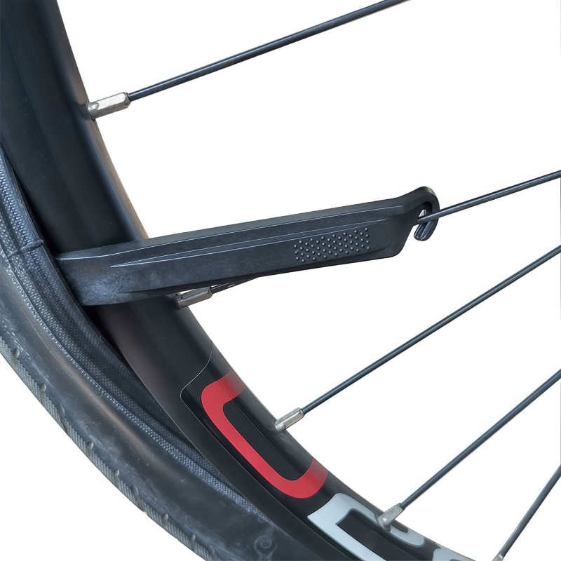 Kalnu velosipēdu riepu remonta komplekts bez līmes — plāksteri un instrumenti plastmasas kastē