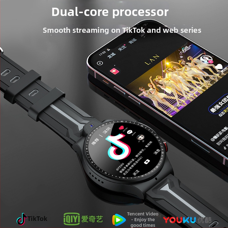 Έξυπνο ρολόι με Android που υποστηρίζει 5G, θύρα SIM, Wi-Fi, κυκλικό καντράν, κάμερα και παρακολούθηση ρυθμού καρδιάς