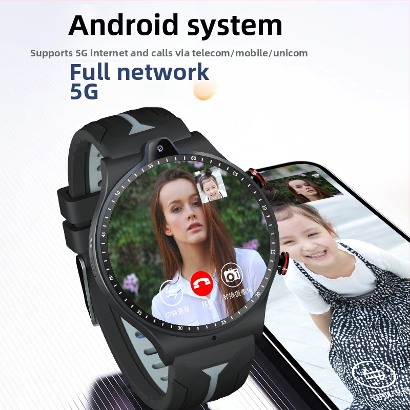 Έξυπνο ρολόι με Android που υποστηρίζει 5G, θύρα SIM, Wi-Fi, κυκλικό καντράν, κάμερα και παρακολούθηση ρυθμού καρδιάς