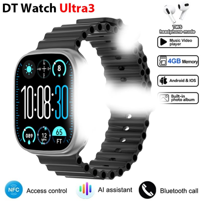 Έξυπνο ρολόι - Παρακολούθηση καρδιακού ρυθμού, Μέτρηση αρτηριακής πίεσης, Λειτουργία NFC, Κλήσεις μέσω Bluetooth, Αδιάβροχο