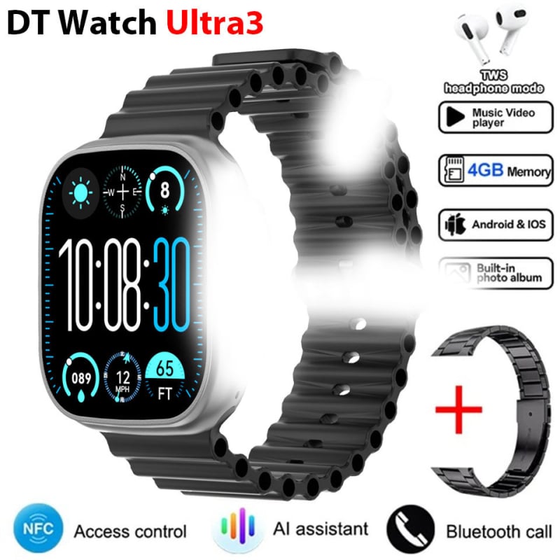 Έξυπνο ρολόι - Παρακολούθηση καρδιακού ρυθμού, Μέτρηση αρτηριακής πίεσης, Λειτουργία NFC, Κλήσεις μέσω Bluetooth, Αδιάβροχο