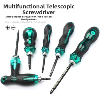 Σετ κατσαβιδιών διπλής κεφαλής με επεκτεινόμενη μικρή κατσαβίδα, Phillips/πλάγια και Torx, ρυθμιζόμενος μηχανισμός; CR-V ατσάλι, μαγνητικό, χωρίς μόνωση, λαβή PP, βάρος 0.1