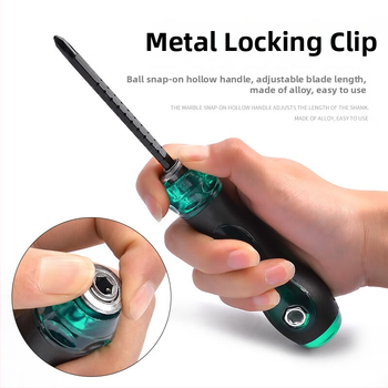 Σετ κατσαβιδιών διπλής κεφαλής με επεκτεινόμενη μικρή κατσαβίδα, Phillips/πλάγια και Torx, ρυθμιζόμενος μηχανισμός; CR-V ατσάλι, μαγνητικό, χωρίς μόνωση, λαβή PP, βάρος 0.1