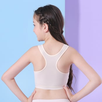 Pánt nélküli pamut melltartó tiniknek — lélegző, nedvességfelszívó, kényelmes; teljes kosár, vékony formázott kosár, 95% pamut