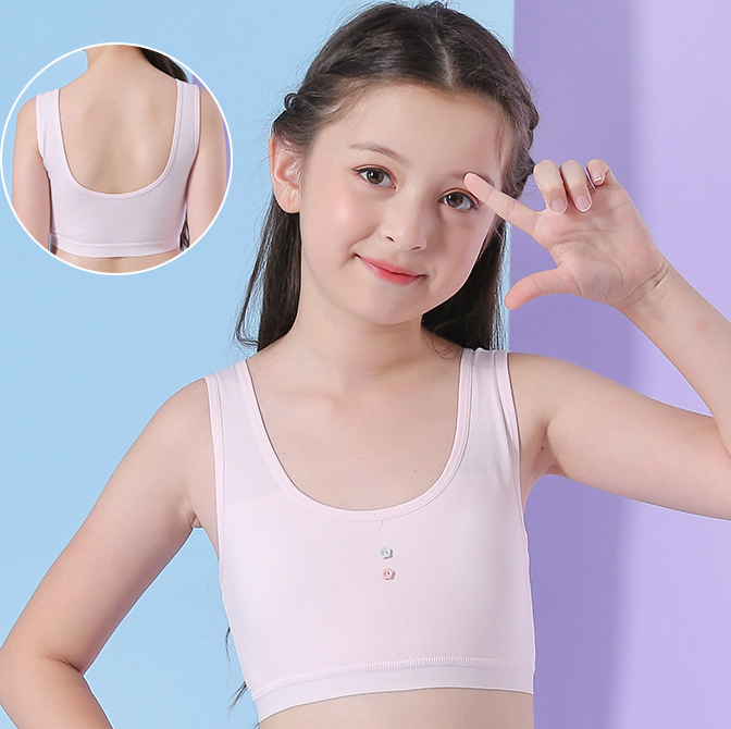 Pánt nélküli pamut melltartó tiniknek — lélegző, nedvességfelszívó, kényelmes; teljes kosár, vékony formázott kosár, 95% pamut