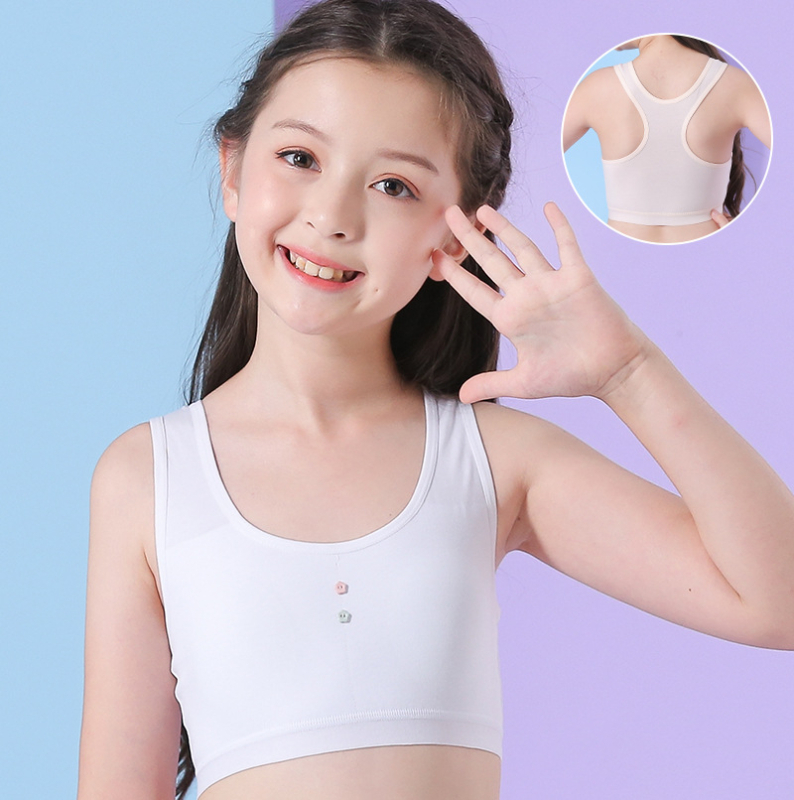 Pánt nélküli pamut melltartó tiniknek — lélegző, nedvességfelszívó, kényelmes; teljes kosár, vékony formázott kosár, 95% pamut