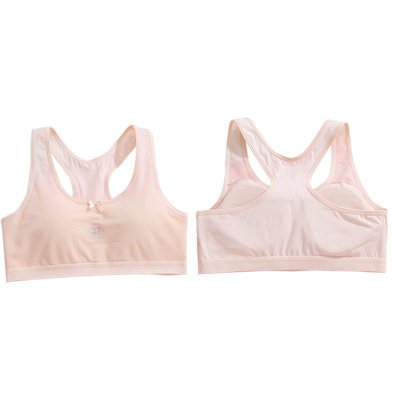 Pánt nélküli pamut melltartó tiniknek — lélegző, nedvességfelszívó, kényelmes; teljes kosár, vékony formázott kosár, 95% pamut