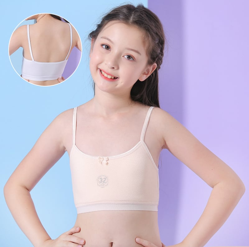 Pánt nélküli pamut melltartó tiniknek — lélegző, nedvességfelszívó, kényelmes; teljes kosár, vékony formázott kosár, 95% pamut