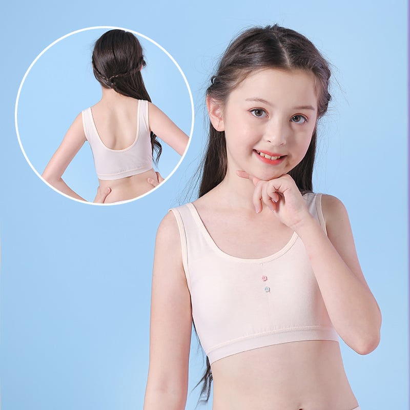 Pánt nélküli pamut melltartó tiniknek — lélegző, nedvességfelszívó, kényelmes; teljes kosár, vékony formázott kosár, 95% pamut