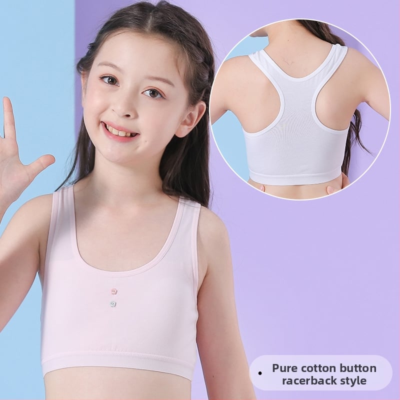 Pánt nélküli pamut melltartó tiniknek — lélegző, nedvességfelszívó, kényelmes; teljes kosár, vékony formázott kosár, 95% pamut