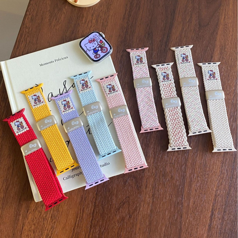 Nylonový pletený remienok pre Apple Watch s magnetickou sponou — kompatibilný s Apple Watch S10, veľkosť rozhrania nastaviteľná