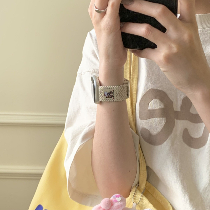Nylonový pletený remienok pre Apple Watch s magnetickou sponou — kompatibilný s Apple Watch S10, veľkosť rozhrania nastaviteľná