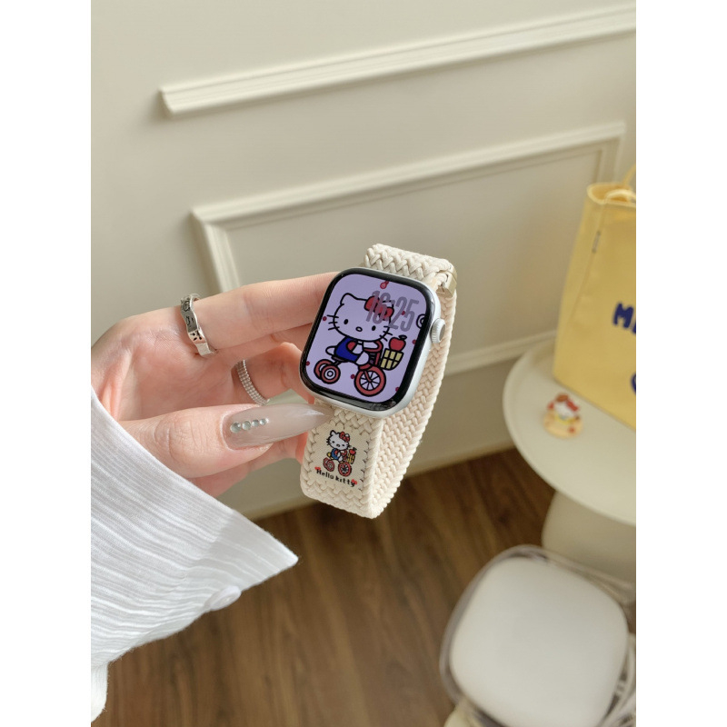 Nylonový pletený remienok pre Apple Watch s magnetickou sponou — kompatibilný s Apple Watch S10, veľkosť rozhrania nastaviteľná