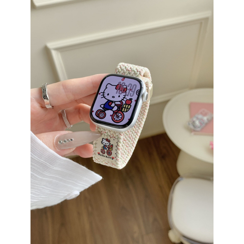 Nylonový pletený remienok pre Apple Watch s magnetickou sponou — kompatibilný s Apple Watch S10, veľkosť rozhrania nastaviteľná