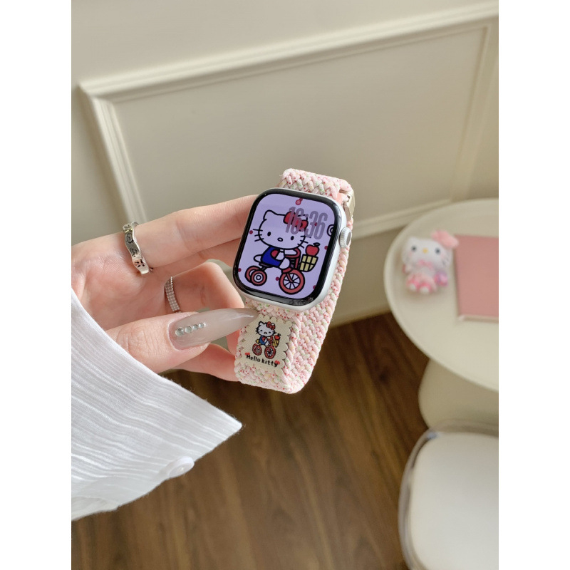 Nylonový pletený remienok pre Apple Watch s magnetickou sponou — kompatibilný s Apple Watch S10, veľkosť rozhrania nastaviteľná