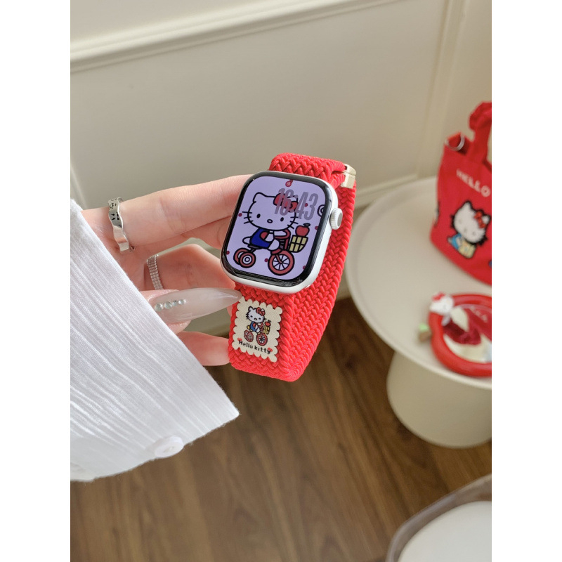 Nylonový pletený remienok pre Apple Watch s magnetickou sponou — kompatibilný s Apple Watch S10, veľkosť rozhrania nastaviteľná