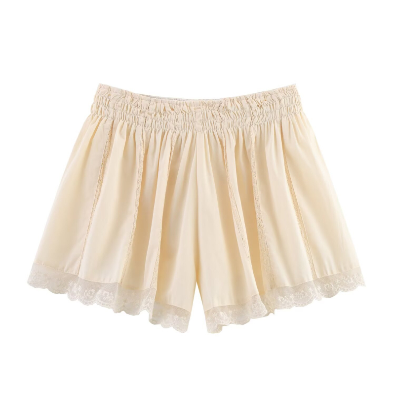 PB&ZA Женски костюм с бродерия, презрамки и шорти, без ръкави, 3/4 дължина панталон, памук-полиестер, лято 2025