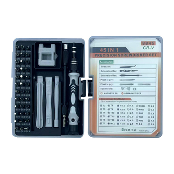 45-in-1 magnetinis atsuktuvų rinkinys, nikeliu-chromu plienas, 45 dalys, tinkamas laikrodžių ir išmaniųjų telefonų remontui