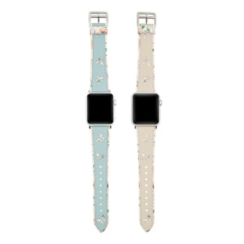 Kožna narukvica za Apple Watch s motivom leptira za Series 6–8, 18 mm