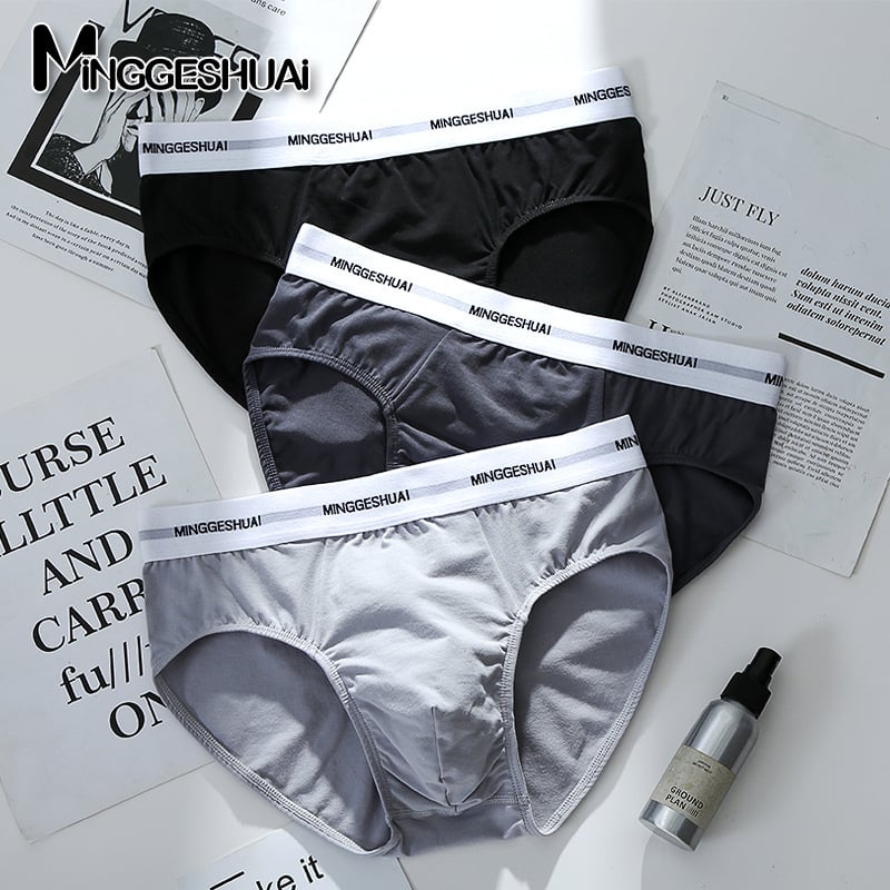 Boxeri bărbați din bumbac, respirabili, tricotate, talie medie