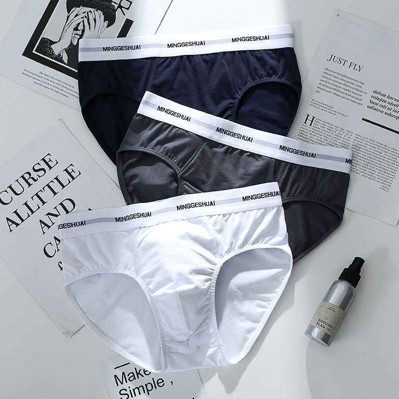 Boxeri bărbați din bumbac, respirabili, tricotate, talie medie