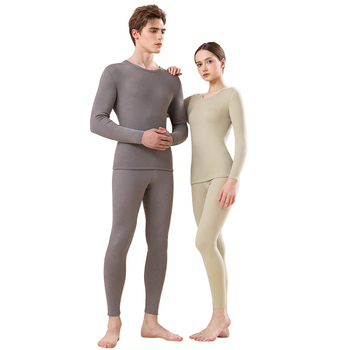 Set de lenjerie termică din lână, plăcut la atingere, gros 251–300 g/m², guler rotund, mâneci lungi, top și pantaloni, strat de bază unic pentru toamnă-iarnă, unisex