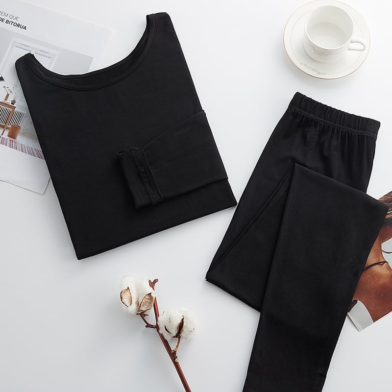 Ženski modalni termalni set: pulover s okruglim izrezom i dugim rukavima, hlače, Modal tkanina, srednja gustoća 181–200 g/m2
