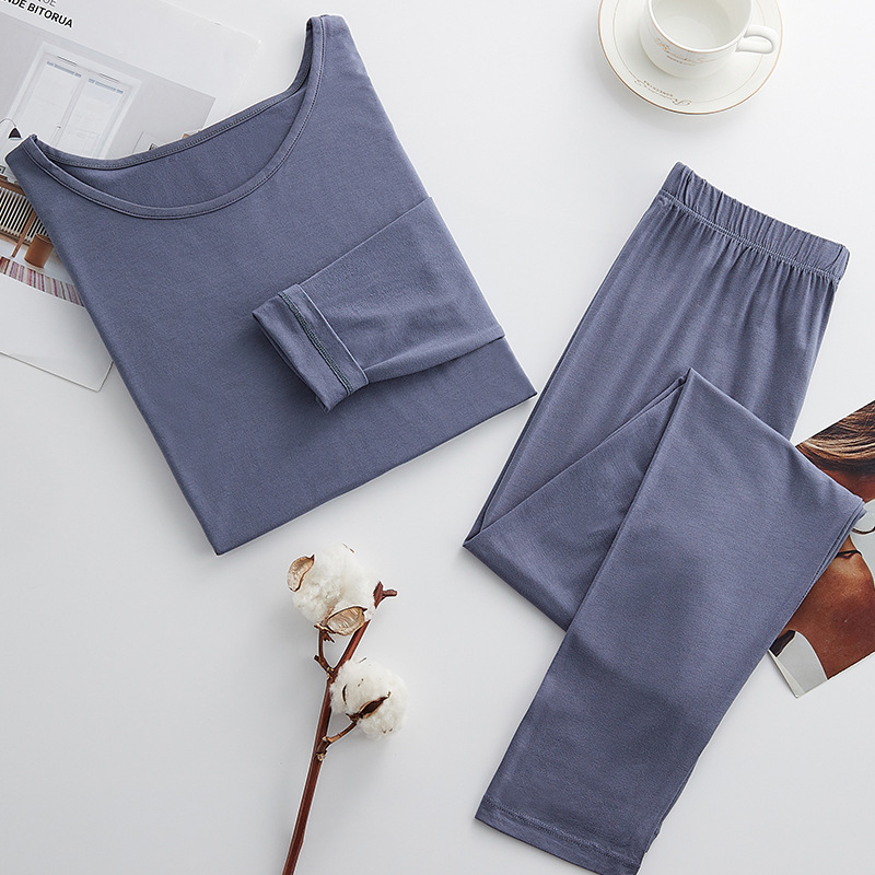 Ženski modalni termalni set: pulover s okruglim izrezom i dugim rukavima, hlače, Modal tkanina, srednja gustoća 181–200 g/m2