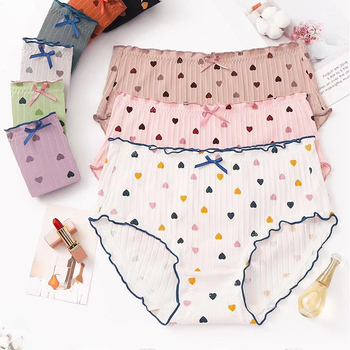 Памучни дамски бикини с висока средна талия, дишащи и стягащи корема, модел 5042117, обикновено преплетение