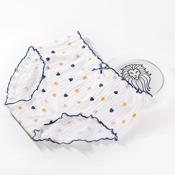 Памучни дамски бикини с висока средна талия, дишащи и стягащи корема, модел 5042117, обикновено преплетение