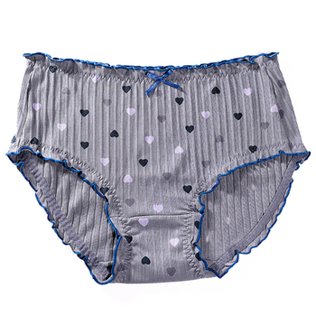 Памучни дамски бикини с висока средна талия, дишащи и стягащи корема, модел 5042117, обикновено преплетение