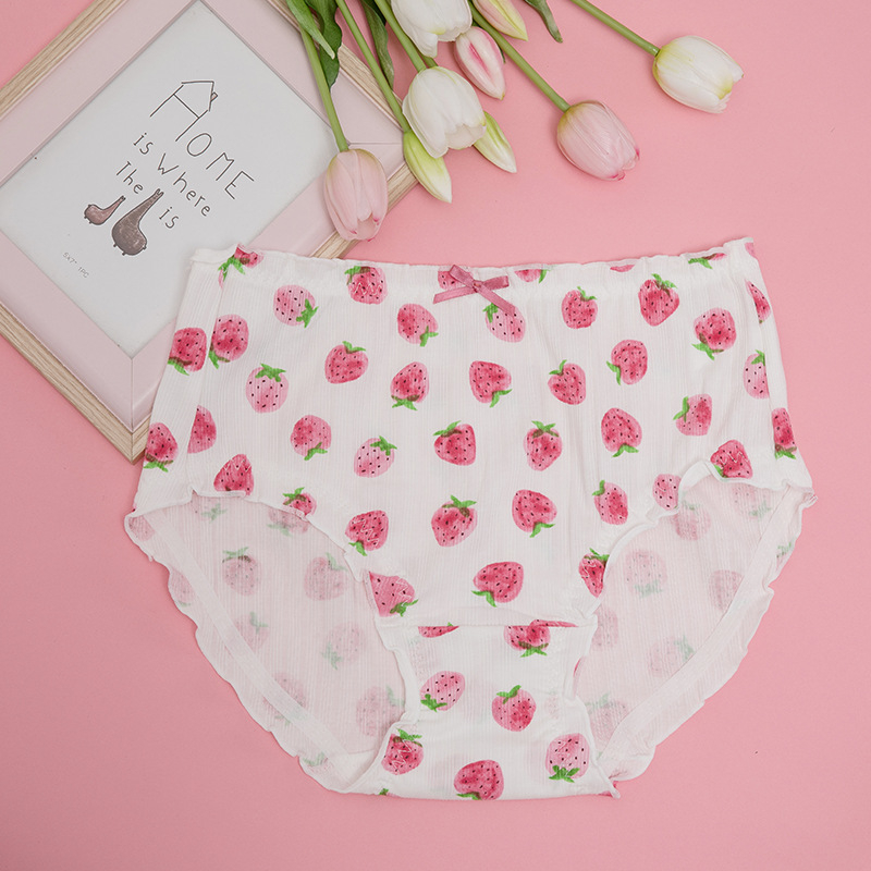 Памучни дамски бикини с висока средна талия, дишащи и стягащи корема, модел 5042117, обикновено преплетение