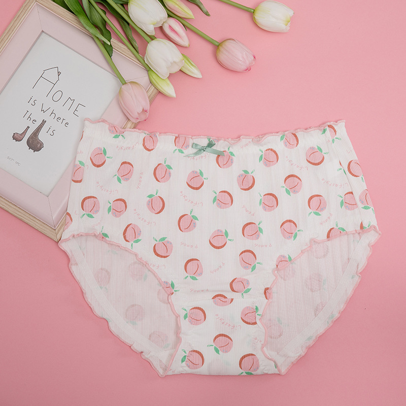 Памучни дамски бикини с висока средна талия, дишащи и стягащи корема, модел 5042117, обикновено преплетение