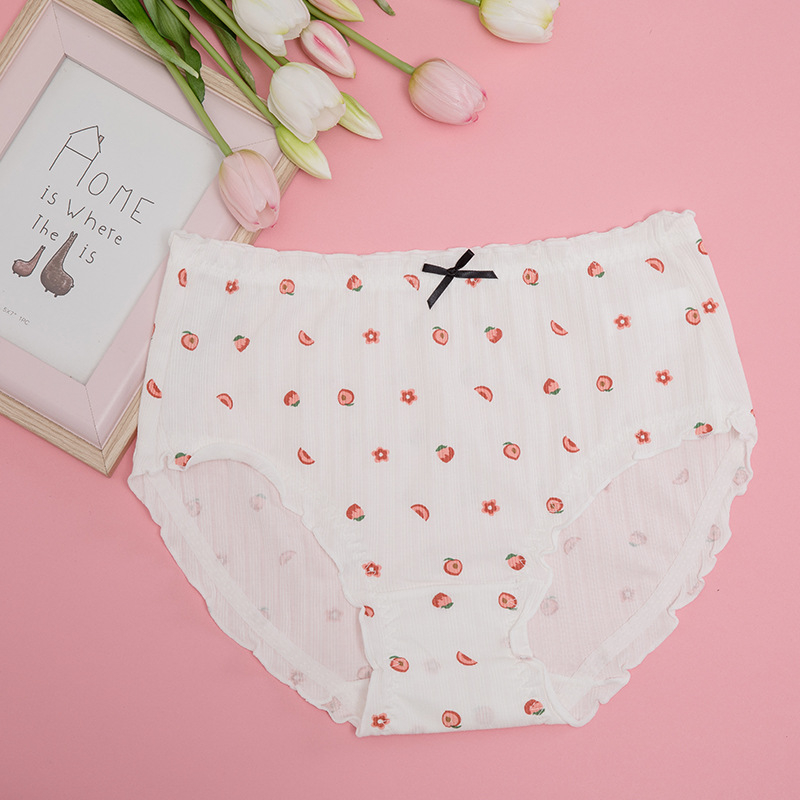 Памучни дамски бикини с висока средна талия, дишащи и стягащи корема, модел 5042117, обикновено преплетение