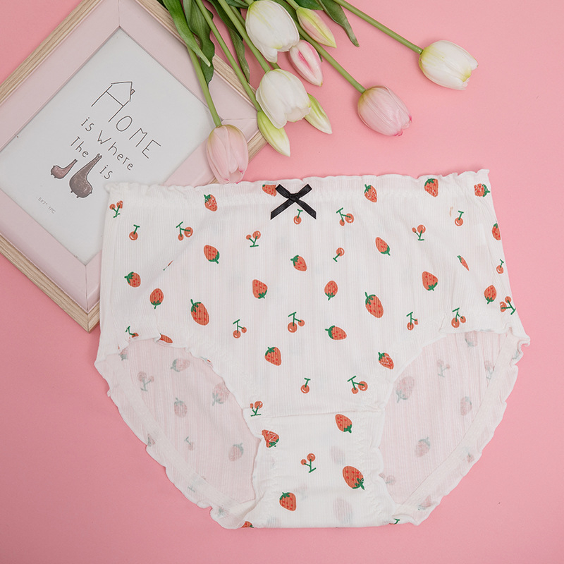 Памучни дамски бикини с висока средна талия, дишащи и стягащи корема, модел 5042117, обикновено преплетение