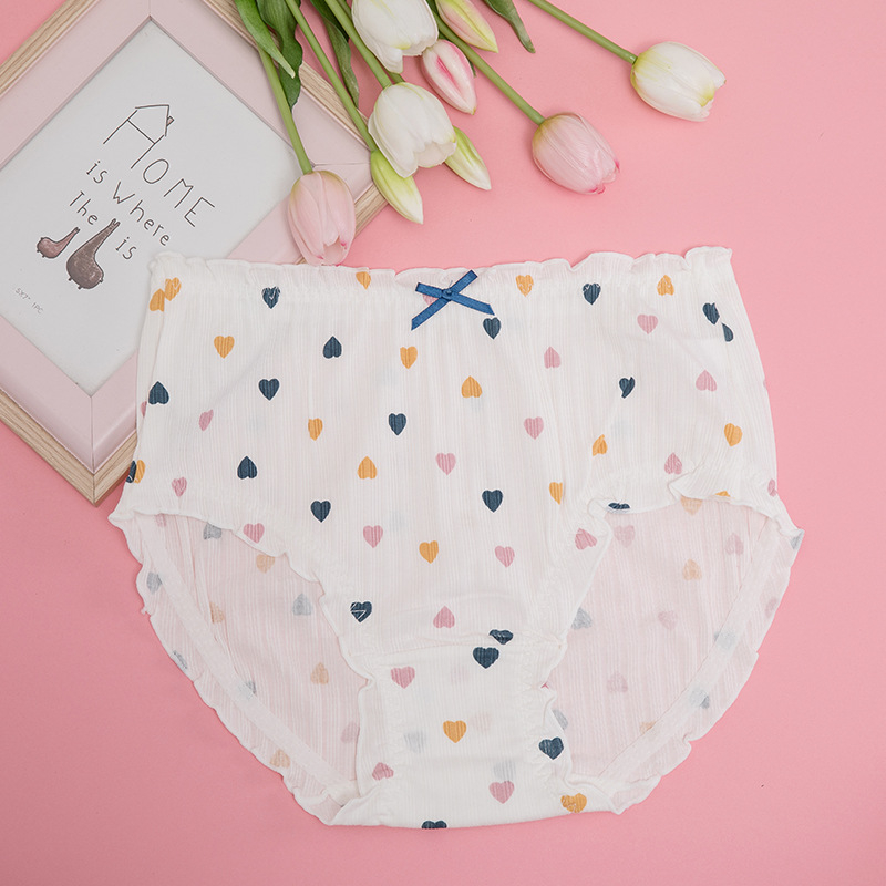 Памучни дамски бикини с висока средна талия, дишащи и стягащи корема, модел 5042117, обикновено преплетение