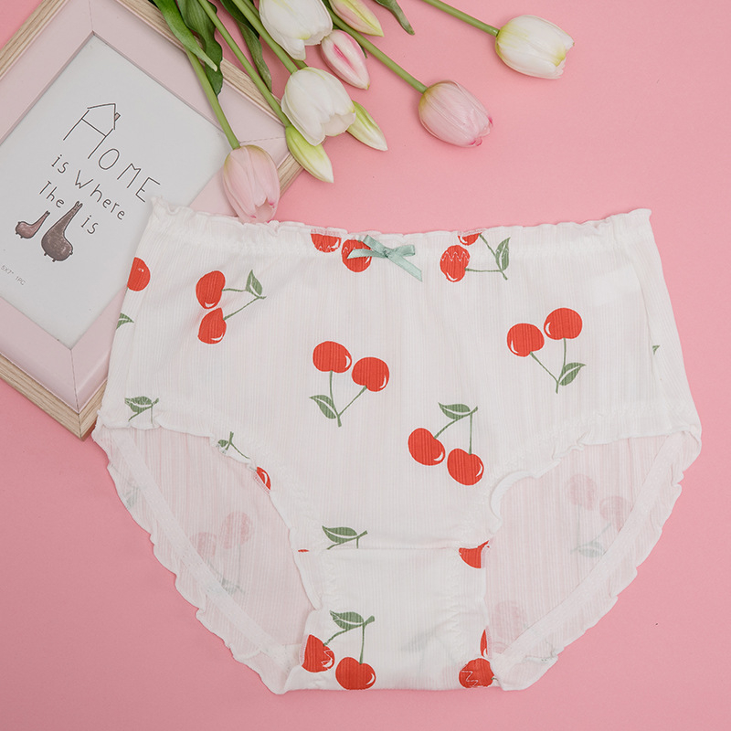 Памучни дамски бикини с висока средна талия, дишащи и стягащи корема, модел 5042117, обикновено преплетение