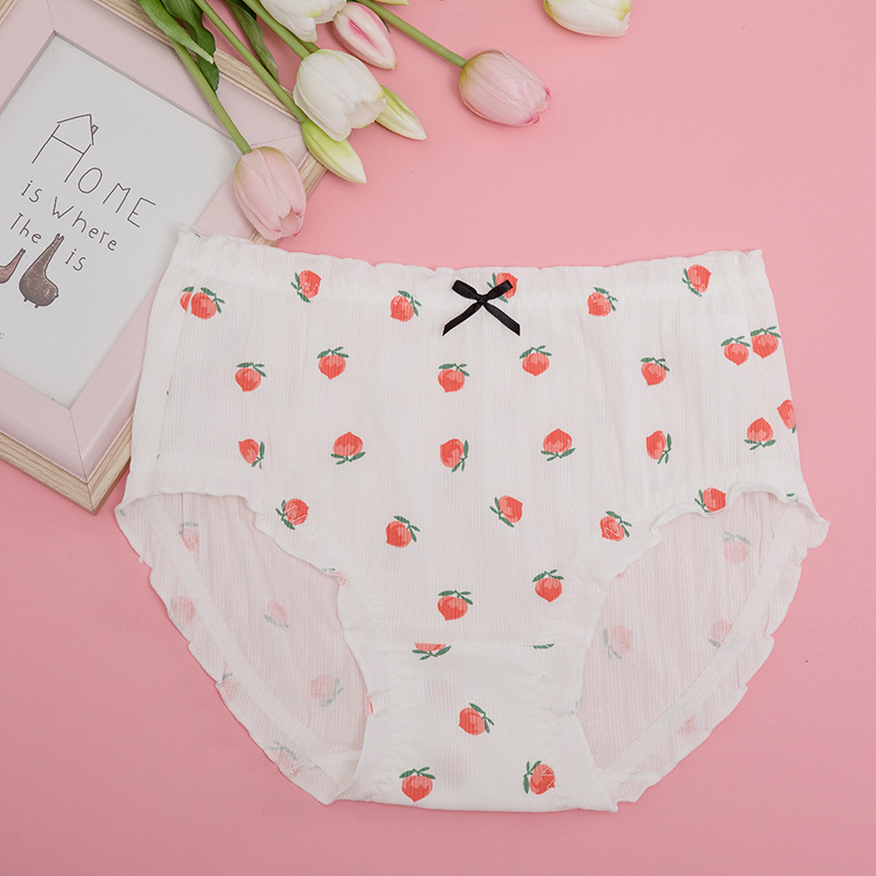 Памучни дамски бикини с висока средна талия, дишащи и стягащи корема, модел 5042117, обикновено преплетение