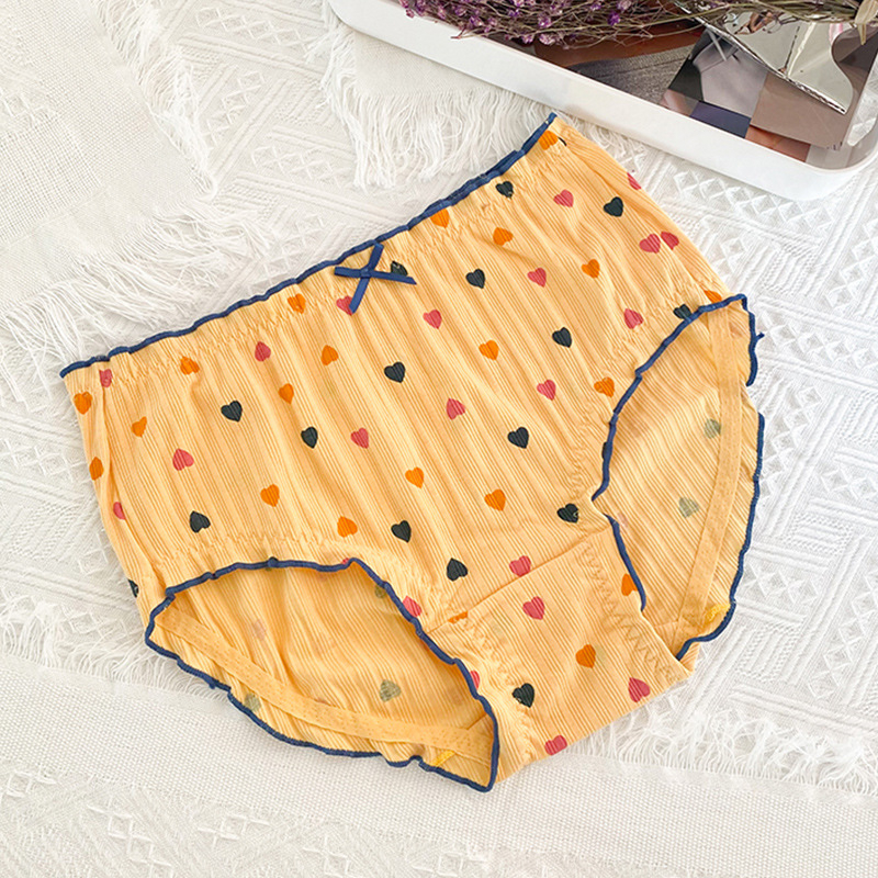 Памучни дамски бикини с висока средна талия, дишащи и стягащи корема, модел 5042117, обикновено преплетение