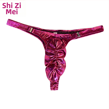 Pánske tangá s dvojitým bočným zapínaním a U-tvarovaným vreckom, saténový nylon, Ye Zimei (Materiály: satén; Hlavná látka: nylon; Zloženie hlavného materiálu: 50-70%; Spracovateľský cyklus: 7 dní)