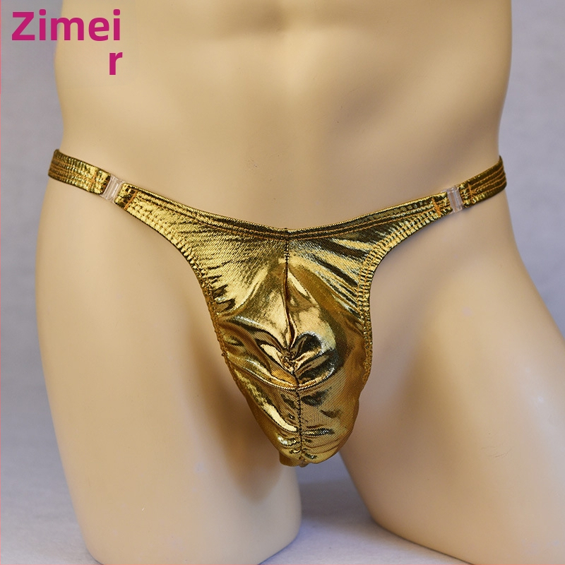 Pánske tangá s dvojitým bočným zapínaním a U-tvarovaným vreckom, saténový nylon, Ye Zimei (Materiály: satén; Hlavná látka: nylon; Zloženie hlavného materiálu: 50-70%; Spracovateľský cyklus: 7 dní)