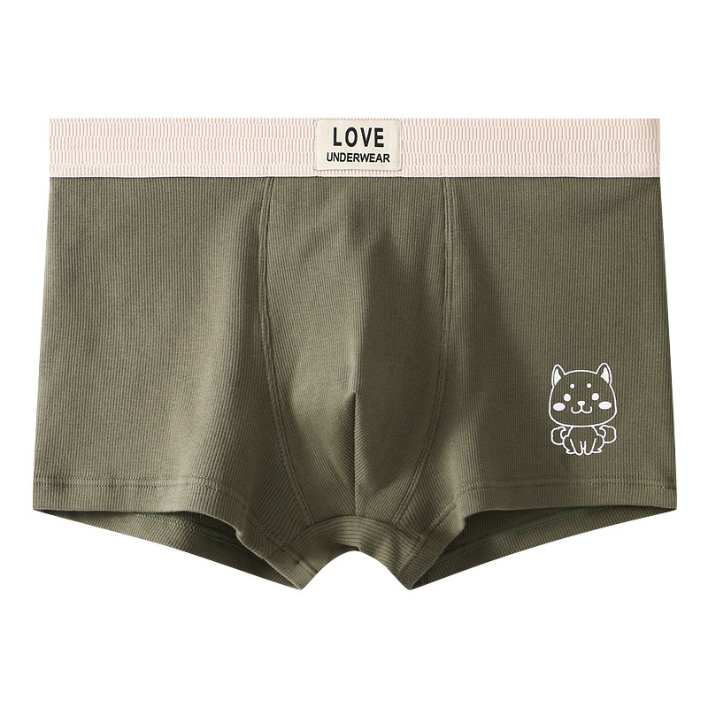 Lenjerie intimă masculină din bumbac, respirabilă, talie medie, culoare solidă, 90-95% bumbac