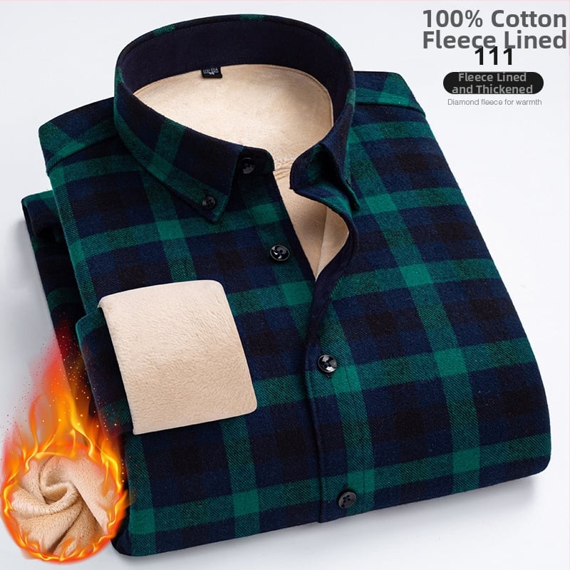 100% puuvillane ruuduline särk fleece vooderdusega, ruudukujuline krae ja pikkade varrukatega.