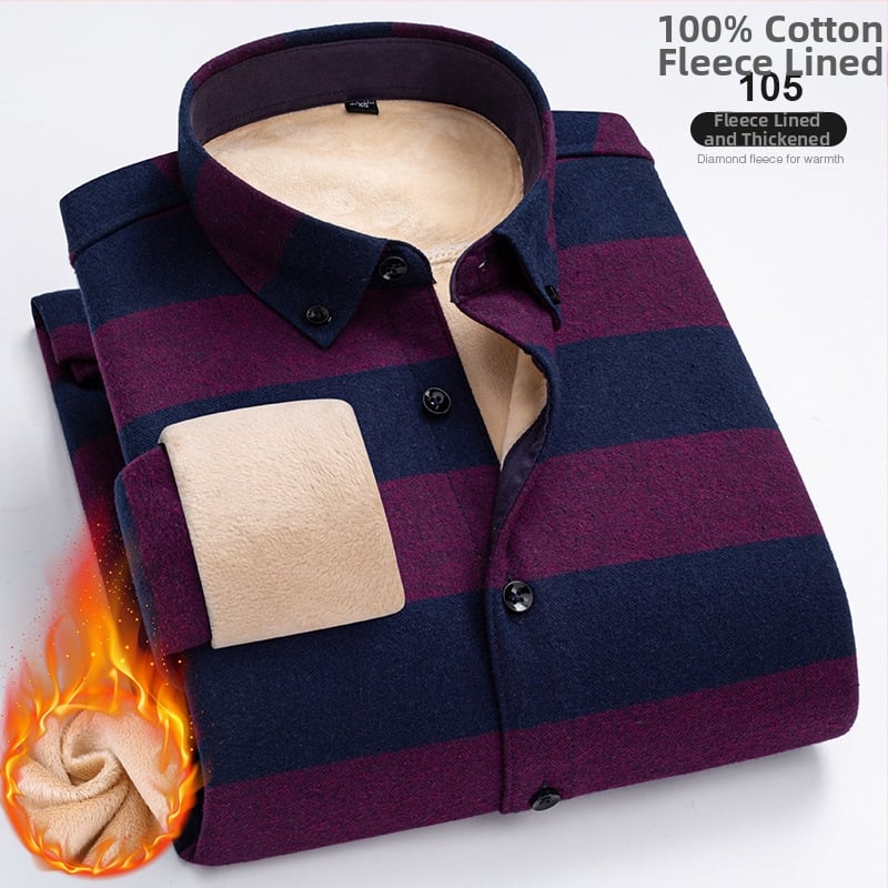 100% puuvillane ruuduline särk fleece vooderdusega, ruudukujuline krae ja pikkade varrukatega.