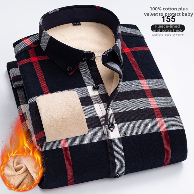 100% puuvillane ruuduline särk fleece vooderdusega, ruudukujuline krae ja pikkade varrukatega.