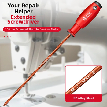 Siuvimo mašinos atsuktuvų rinkinys su Phillips ir plokščiojo galvutės bitais, magnetinis, didelis kietumas, S2 įrankių plienas, su ilga rankena