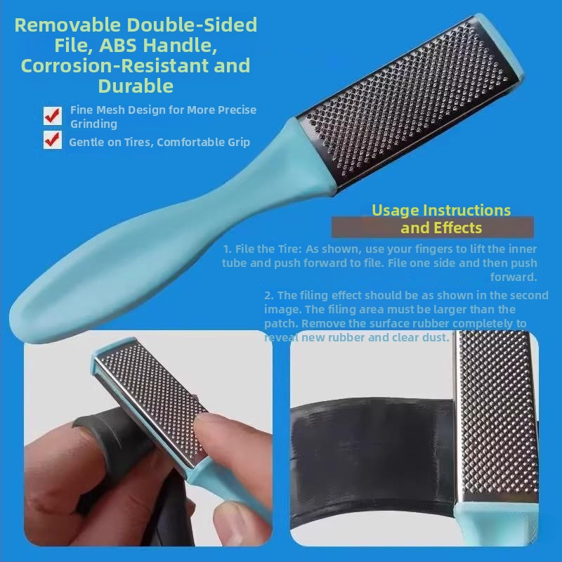 Iekšējās kameras labošanas komplekts velosipēdiem, motocikliem un elektriskajiem transportlīdzekļiem — pilns komplekts ar līmes plēvi un līmi (bez pielāgošanas)