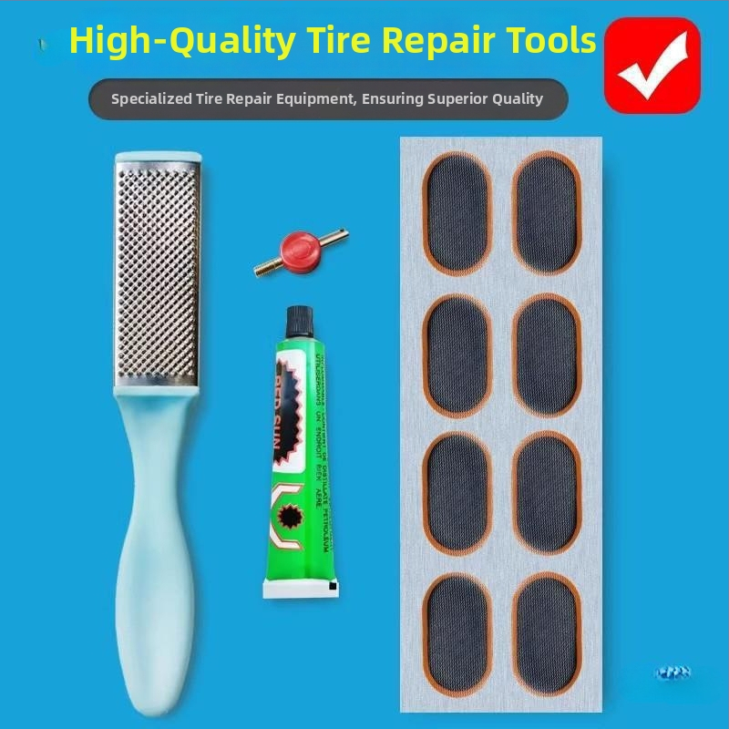 Iekšējās kameras labošanas komplekts velosipēdiem, motocikliem un elektriskajiem transportlīdzekļiem — pilns komplekts ar līmes plēvi un līmi (bez pielāgošanas)